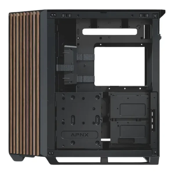 APNX V1 Black Wood — Caja ATX, sin fans, negro/madera | V1-W-BK-V1 - Imagen 5