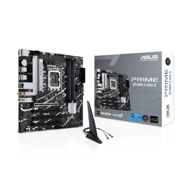ASUS Prime B760M-A AX6 II — MicroATX, LGA1700, DDR5, 4 slots