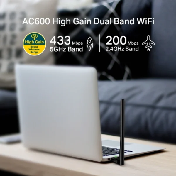 TP-Link Archer T2U Plus — Adaptador USB, AC600, Doble Banda - Imagen 5