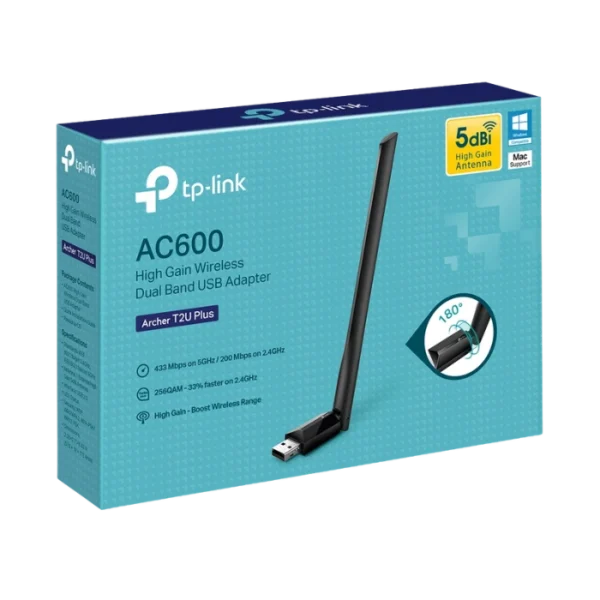 TP-Link Archer T2U Plus — Adaptador USB, AC600, Doble Banda - Imagen 2