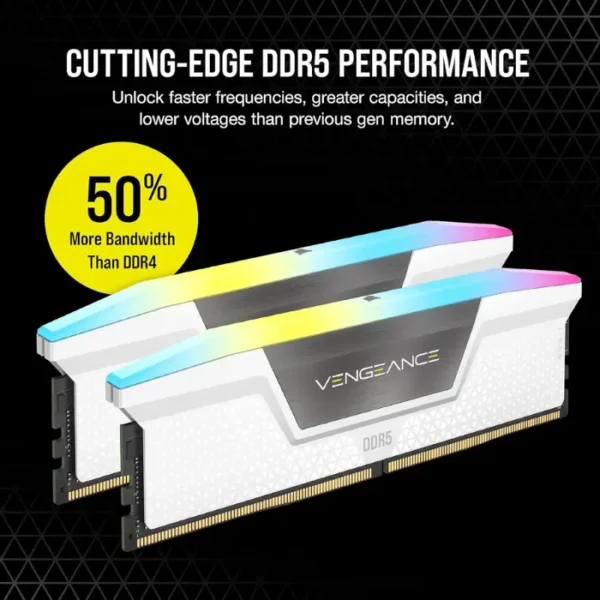 CORSAIR Vengeance RGB White 32GB (2x16GB) DDR5 6000Mhz - Imagen 4
