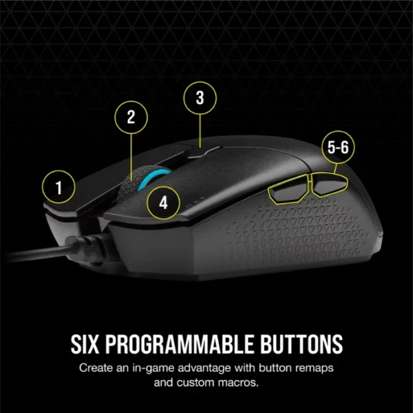 CORSAIR Katar Pro — Mouse alámbrico, FPS/MOBA, 6 botones, 12,400 DPI - Imagen 6