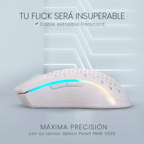 Redragon Storm Pro M808 White — Mouse inalámbrico, RGB, blanco - Imagen 5