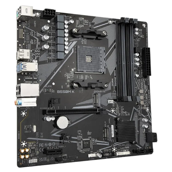Gigabyte B550M K — MicroATX, AM4, DDR4, 4 slots - Imagen 3