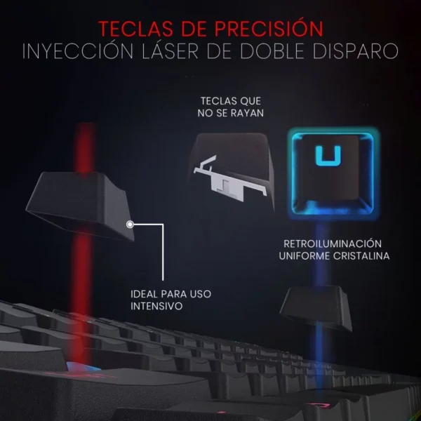 Redragon Kumara K552 RGB BA — Combo teclado mecánico y mouse, con cable, RGB - Imagen 3