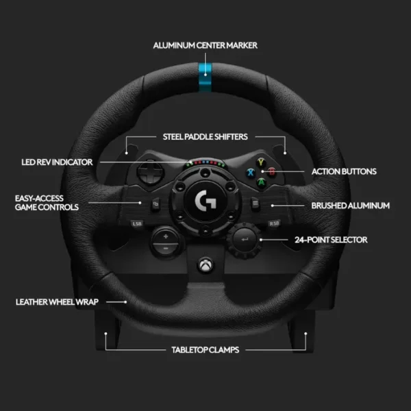 Logitech G923 TRUEFORCE — Volante de carreras + pedales, para PC, Xbox one, Xbox Series X|S - Imagen 7
