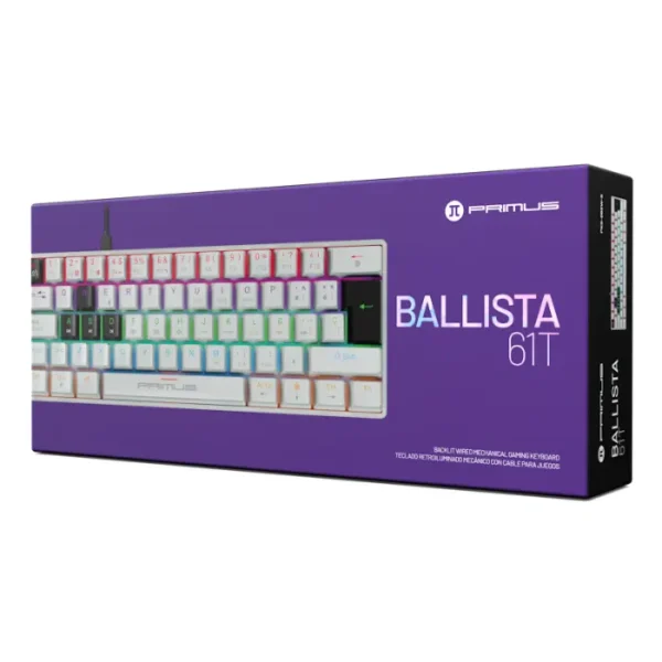 Primus Gaming Ballista61T White — Teclado mecánico 60%, con cable, español - Imagen 4