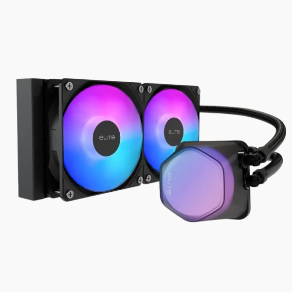 Cooler Master 240 Elite Liquid ARGB — Enfriamiento Líquido AiO 240mm, socket LGA1851/1700/1200/115x-AM5/AM4, negro - Imagen 2