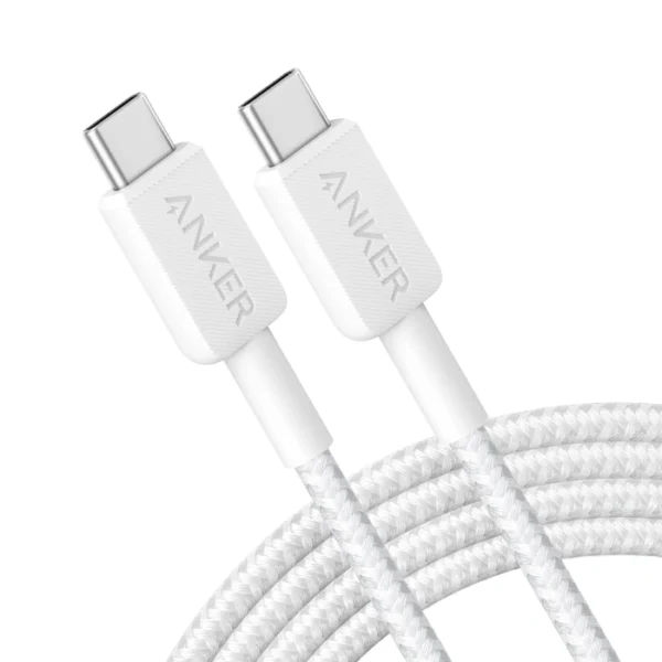 ANKER 322 USB-C a USB-C White — 1.8m, Cable trenzado, MFi certified, blanco - Imagen 4