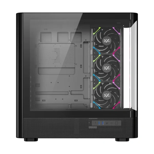 XYZ Quantum Black — Caja ATX, 4 Fans ARGB, controlador, negro - Imagen 2
