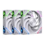 XYZ Vortex Pro A-RGB White  — Kit 3 Fans 120mm ARGB, reversible, conexión inalámbrico, 62.7CFM, blanco