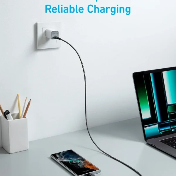 ANKER 322 USB-C a USB-C Black — 1.8m, Cable trenzado, MFI Certified, negro - Imagen 2