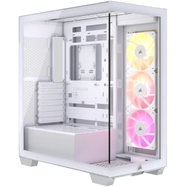 CORSAIR 3500X ARGB White — Caja ATX, 3 Fans ARGB RS120, Vidrio templado, blanco