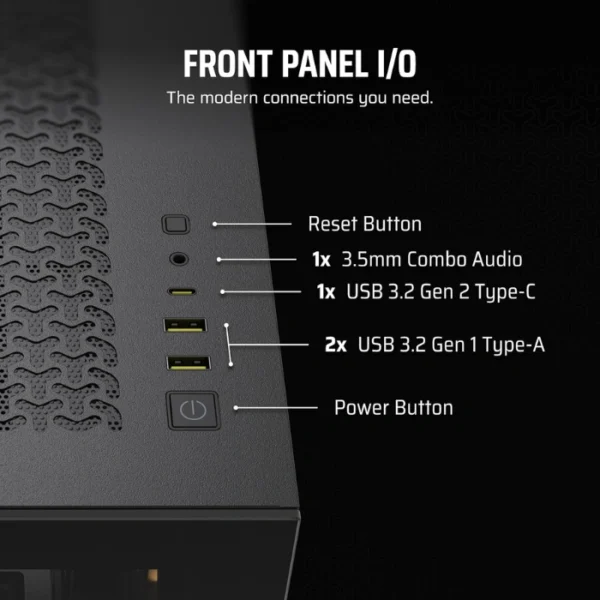 CORSAIR 3500X ARGB Black — Caja ATX, 3 Fans ARGB RS120, Vidrio templado, negro - Imagen 7