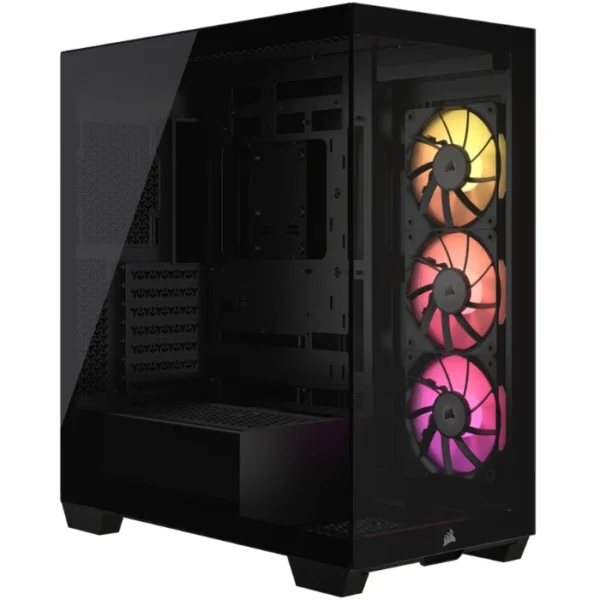 CORSAIR 3500X ARGB Black — Caja ATX, 3 Fans ARGB RS120, Vidrio templado, negro