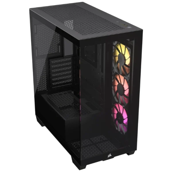 CORSAIR 3500X ARGB Black — Caja ATX, 3 Fans ARGB RS120, Vidrio templado, negro - Imagen 2