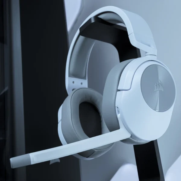 CORSAIR HS55 SURROUND White — Audífonos, 7.1, con cable, 3.5mm, adaptador USB, blanco - Imagen 2