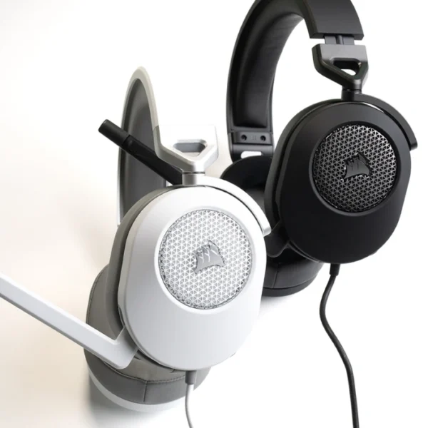 CORSAIR HS65 SURROUND Carbon — Audífonos, 7.1, con cable, 3.5mm, adaptador USB, negro - Imagen 2
