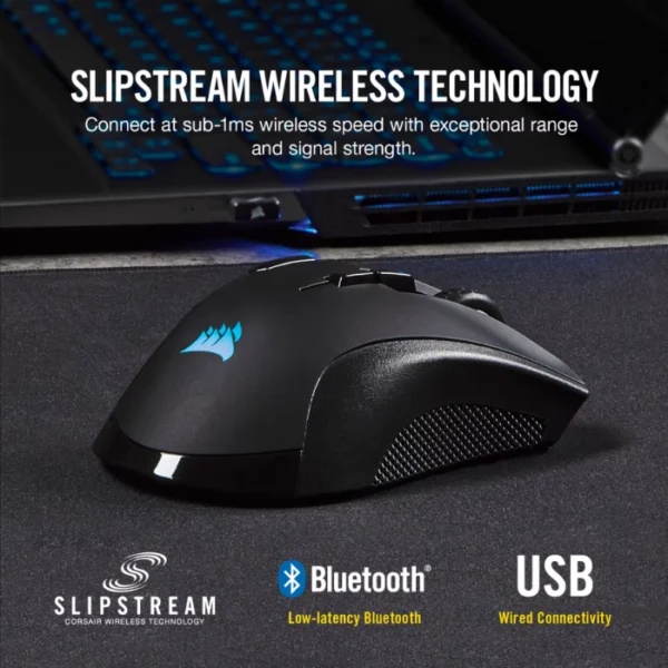 Corsair IRONCLAW RGB Wireless — Mouse inalámbrico, Bluetooth, 10 botones, 18K DPI, negro - Imagen 6