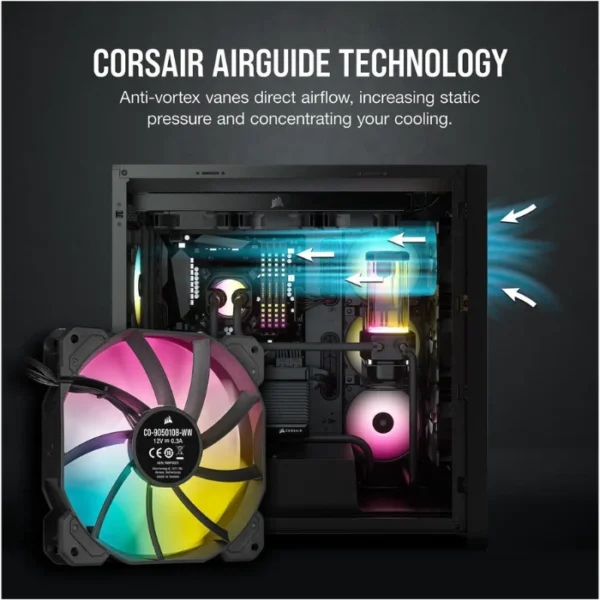 CORSAIR iCUE SP120 RGB ELITE Kit — Kit de tres ventiladores con Lighting Node Core - Imagen 6