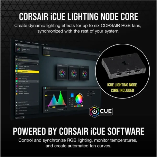 CORSAIR iCUE SP120 RGB ELITE Kit — Kit de tres ventiladores con Lighting Node Core - Imagen 4
