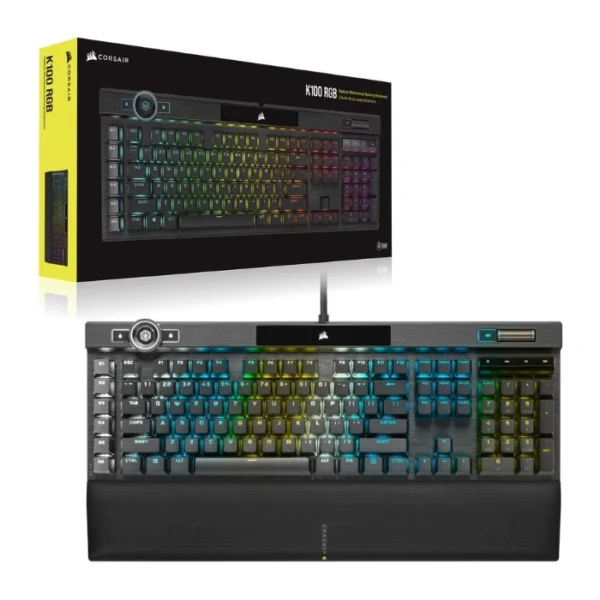 CORSAIR K100 RGB Optical-Mechanical — Teclado mecánico, con cable, Interruptor CORSAIR OPX, inglés, negro - Imagen 8