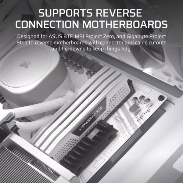 CORSAIR Frame 4000D White — Caja ATX, Sin Fans, blanco - Imagen 6