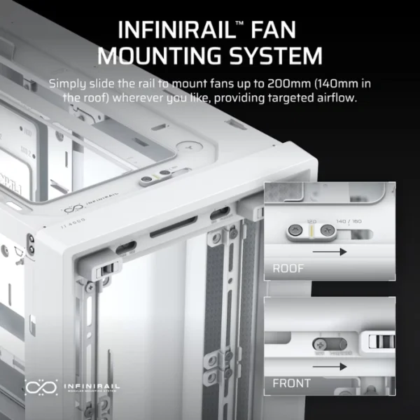 CORSAIR Frame 4000D White — Caja ATX, Sin Fans, blanco - Imagen 9