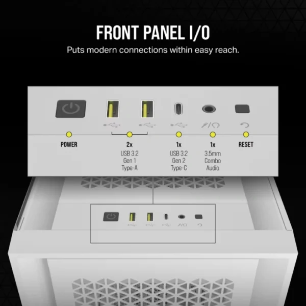 CORSAIR 5000D CORE AIRFLOW White — Caja ATX, Sin Fans, blanco - Imagen 6