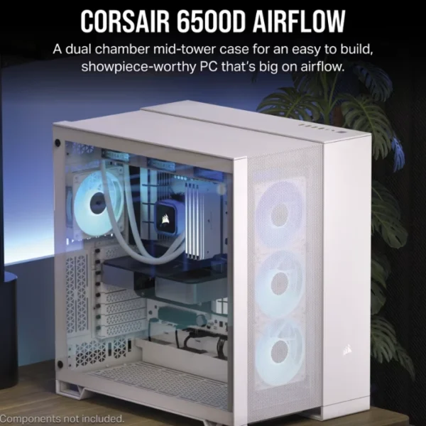 CORSAIR 6500D AIRFLOW White — Caja ATX, Sin Fans, blanco - Imagen 2