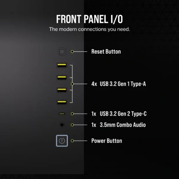 CORSAIR 6500X Black — Caja ATX, Sin Fans, negro - Imagen 4