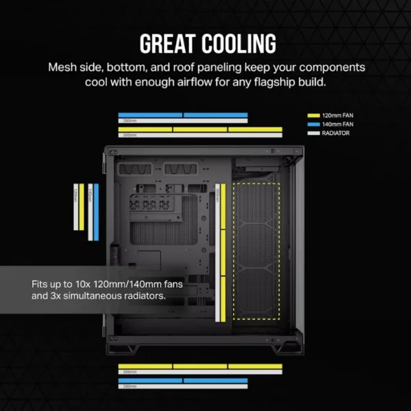 CORSAIR 6500X Black — Caja ATX, Sin Fans, negro - Imagen 6