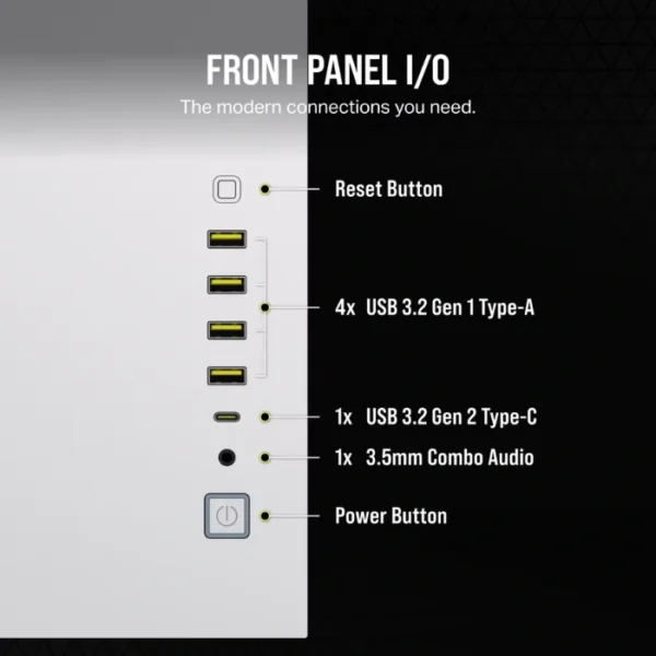 CORSAIR 6500X White — Caja ATX, Sin Fans, blanco - Imagen 4