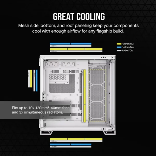 CORSAIR 6500X White — Caja ATX, Sin Fans, blanco - Imagen 6