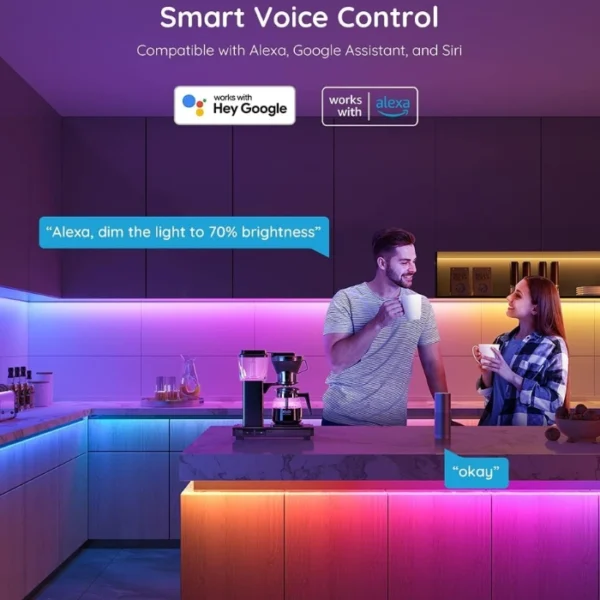 Govee RGBIC Alexa LED Strip Light — 5 Metros, trabaja con Alexa y Google Assistant - Imagen 3