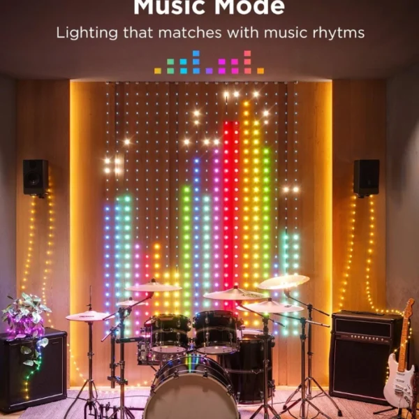 Govee Curtain Lights — 1.50m x 2m, Luces de cortina LED inteligentes, IP65 impermeable - Imagen 3