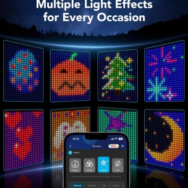 Govee Curtain Lights — 1.50m x 2m, Luces de cortina LED inteligentes, IP65 impermeable - Imagen 6