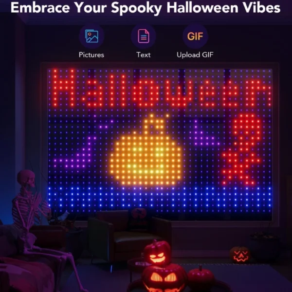 Govee Curtain Lights — 1.50m x 2m, Luces de cortina LED inteligentes, IP65 impermeable - Imagen 8