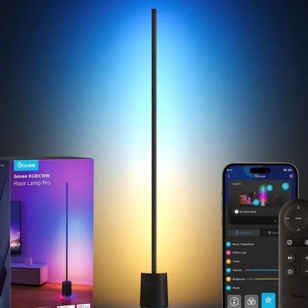 Govee Lampara de Piso RGBIC — Lámpara LED RGBICWW con altavoz Bluetooth, 2100 lúmenes, 16 millones de colores, sincronización de música - Imagen 3