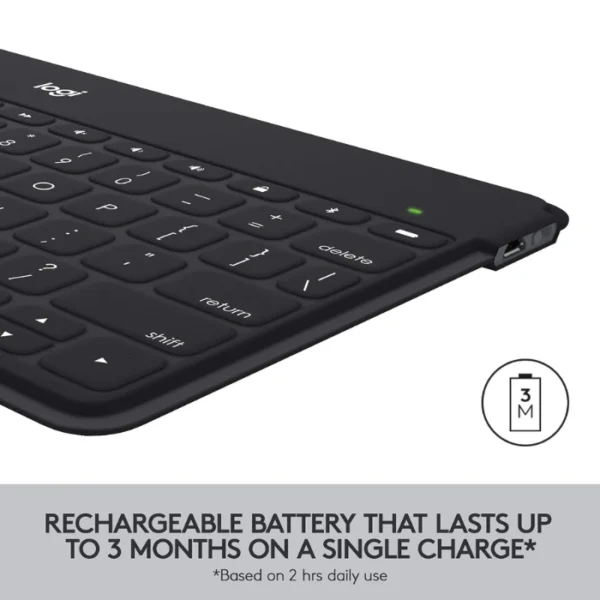 Logitech Keys-To-Go Black — Teclado bluetooth, ligero, negro, para iPhone, iPad, Mac y Apple TV - Imagen 5