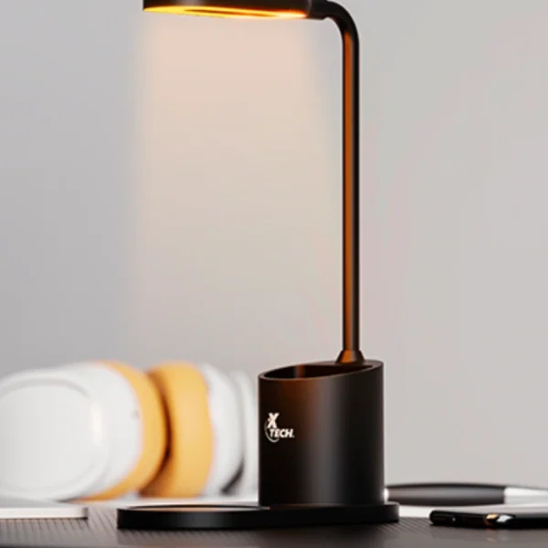 Xtech Lámpara LED de escritorio con portalápices y base de carga inalámbrica - Imagen 2