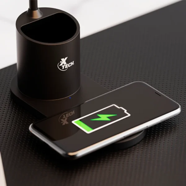 Xtech Lámpara LED de escritorio con portalápices y base de carga inalámbrica - Imagen 3