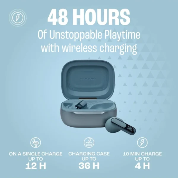 JBL LiveBeam 3 Blue — Auriculares True Wireless, cancelación de ruido, diseño Stick Closed, Smart Charging Case Pantalla Táctil 1,45", azul - Imagen 6