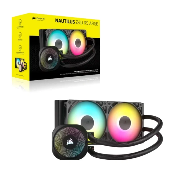 CORSAIR Nautilus 240 RS ARGB Black — Enfriamiento Líquido AiO 240mm, Daisy-Chain, socket LGA1851/1700-AM5/AM4,, negro - Imagen 7