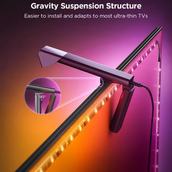 Govee TV Backlight 3 Lite —  Con función de corrección Fish-Eye, para TVs de 55 a 65", tira de luces LED RGBICW Wi-Fi de 11.8 pies, con cámara, control por voz, adaptador - Imagen 3