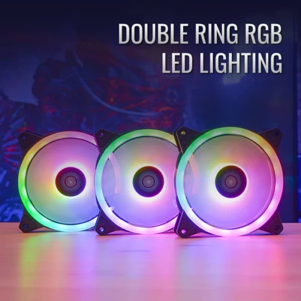 AeroCool Duo 12 Pro — Kit de 3 Fans 120mm, Hub H66F, Control remoto - Imagen 4