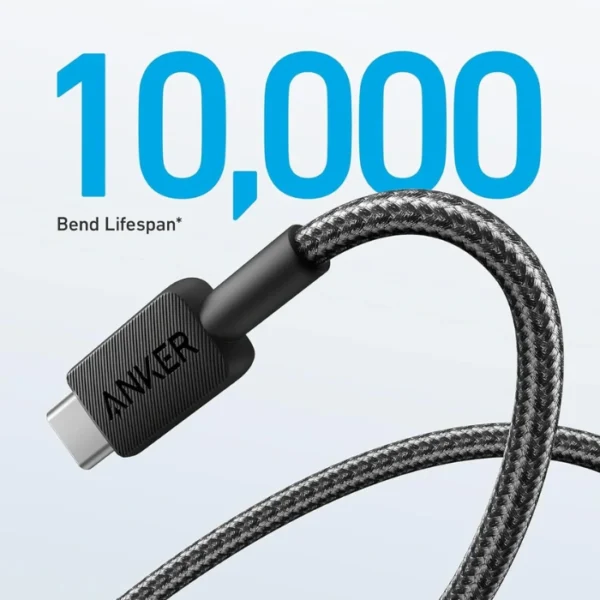 ANKER 322 USB-A a USB-C White —  0.9m, Cable trenzado, 15W, blanco - Imagen 2