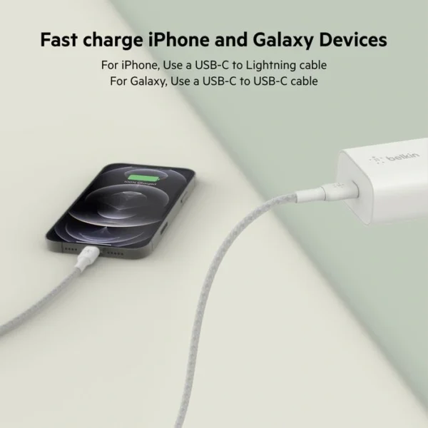 Belkin BoostCharge USB-C PD 3.0 PPS — Cargador 25W, conexión USB-C, blanco - Imagen 3