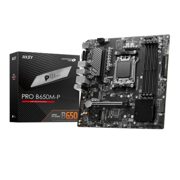 MSI PRO B650M-P — MicroATX, AM5, DDR5, 4 ranuras