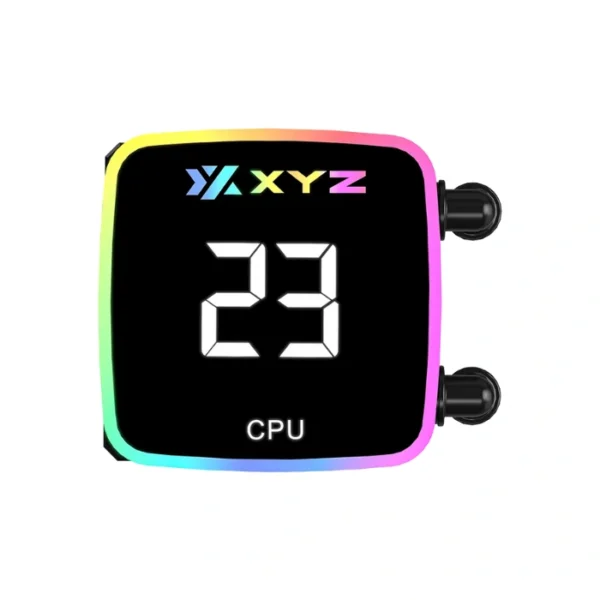 XYZ Aquapulse 240 Black — Enfriamiento líquido AiO 240mm, pantalla de temperatura digital, socket LGA1851/1700-AM5/AM4, negro - Imagen 3